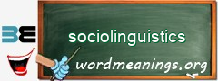 WordMeaning blackboard for sociolinguistics